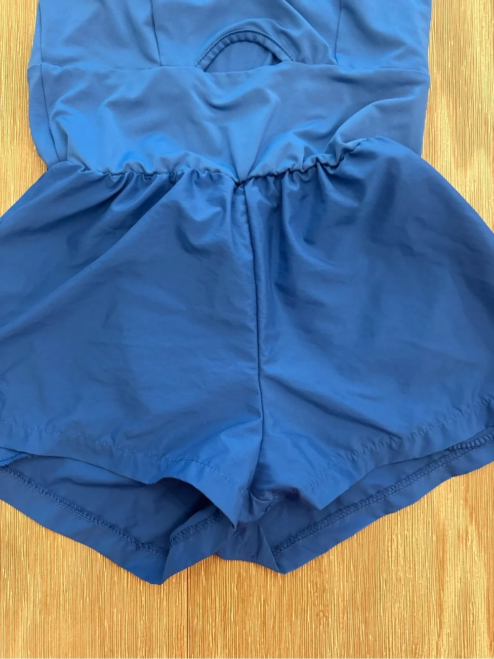 Blue Activewear One Piece Romper Womens Small Keyhole Cutout Cross Back Workout